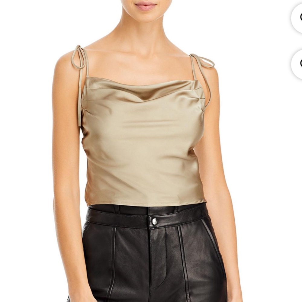 FORE satin tie strap top